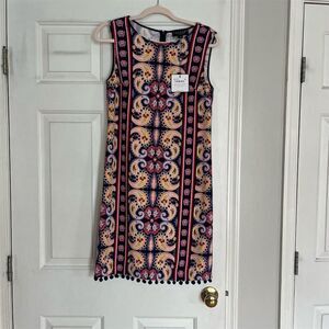 Laundry By Shelli Segal Women's Medallion Knit Dress Size 4 Multicolor